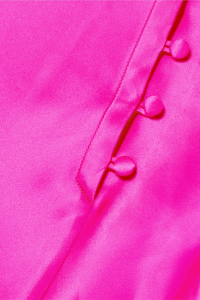 Shop Bernadette Florence Neon Stretch-silk Satin Maxi Skirt In Pink