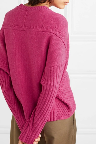 Shop Golden Goose Momoirobara Paneled Merino Wool Sweater In Pink
