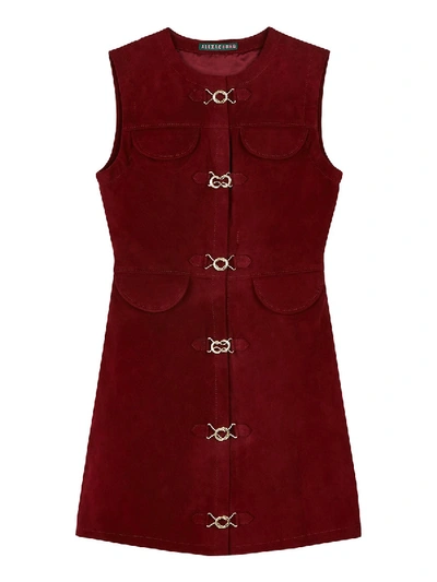 Shop Alexa Chung Burgundy Suede Mini Dress