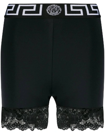 Shop Versace Lace Trim Shorts