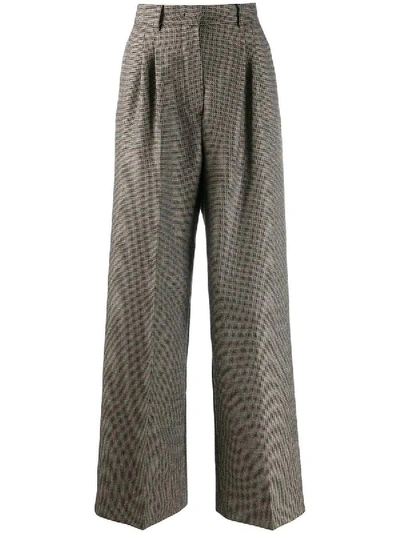 Shop Fendi Grey Houndstooth Trousers