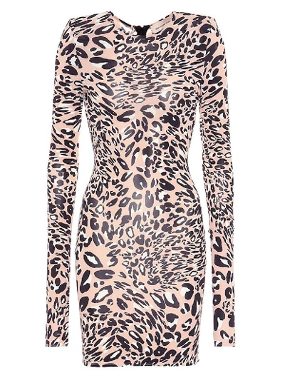 Shop Alexandre Vauthier Fitted Leopard Print Dress In Neutral
