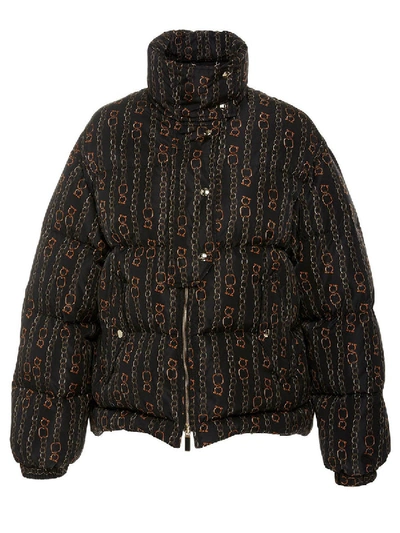 Shop Ferragamo Chain Link Print Puffer Jacket