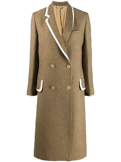 Shop Fendi Brown Wool Coat