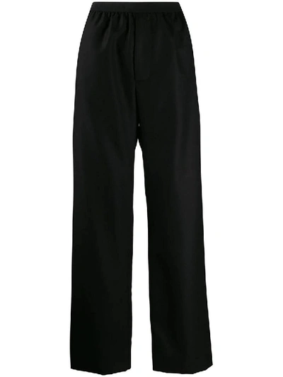 Shop Balenciaga Logo High Waisted Pants In Black
