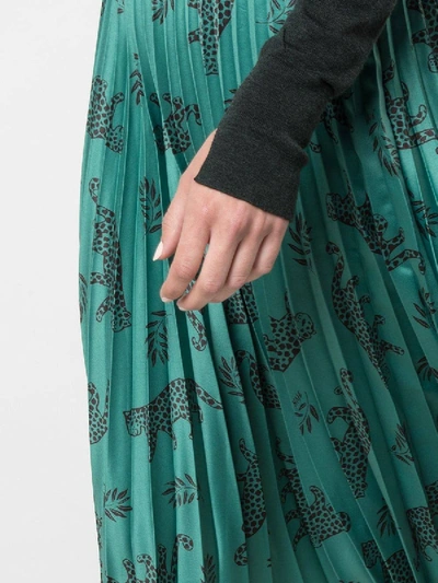Shop Hvn Tracy Pleated Skirt Green
