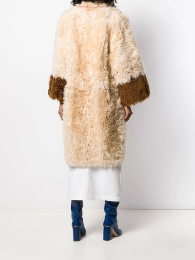 Shop Marni Reversible Panelled Fur Coat