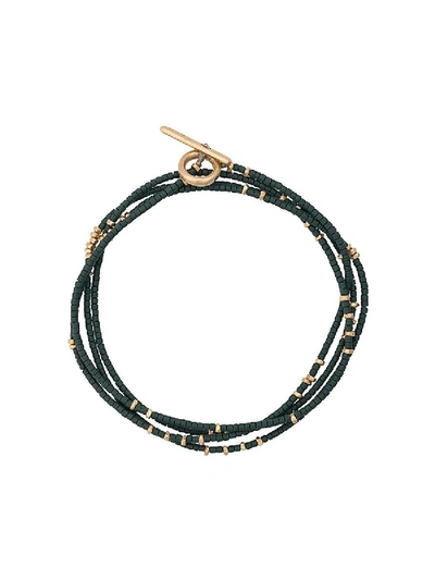 Shop M Cohen Green And Gold Detail Bracelet