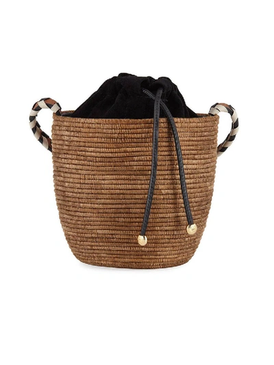 Shop Cesta Collective Straw Bucket Bag In Brown
