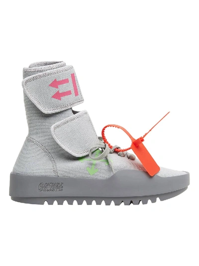 Shop Off-white Grey Moto Wrap Sneaker