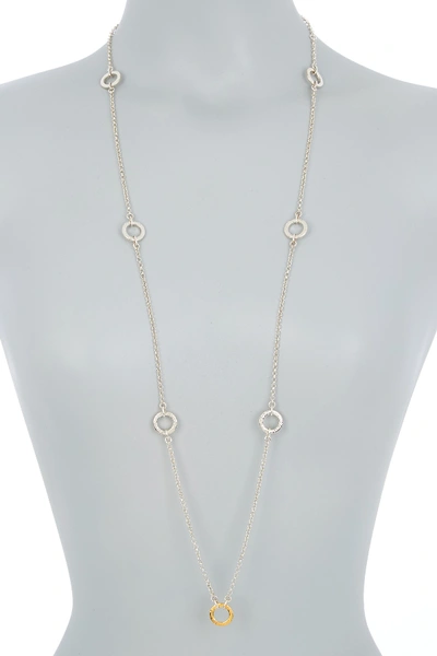 Shop Gurhan 24k Gold Plated Sterling Silver Long Loop Station Necklace In Silver Gold