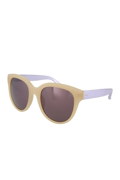 Shop Linda Farrow 54mm Novelty Sunglasses In Matte Shell Grey Lav