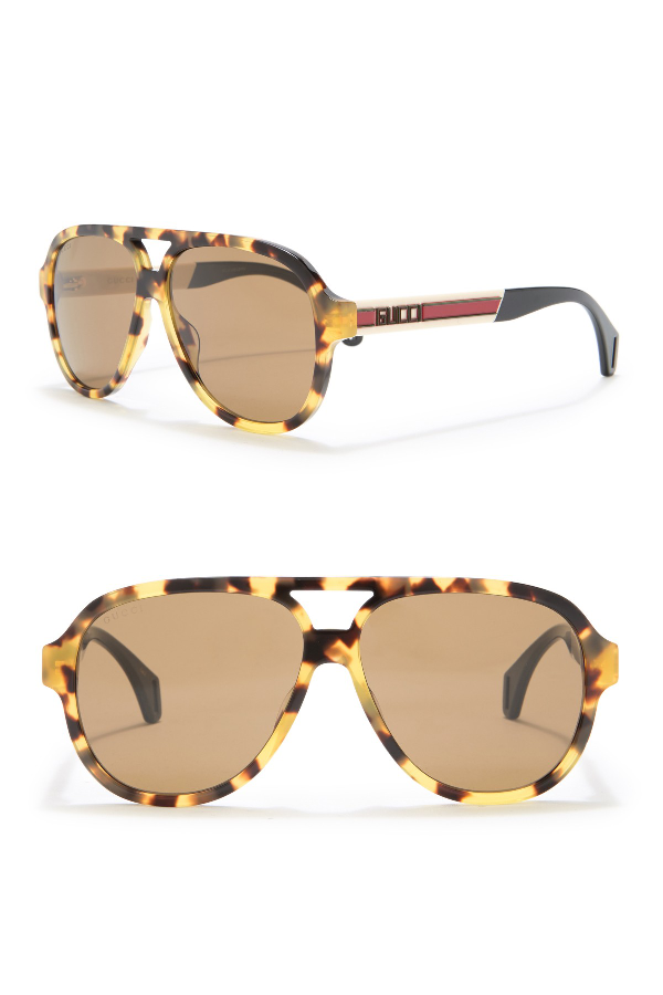 gucci 58mm aviator sunglasses