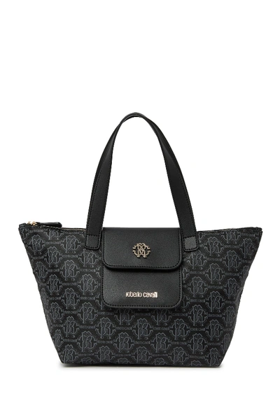 Roberto Cavalli Small Nylon Folding Nylon Tote Bag In Black | ModeSens