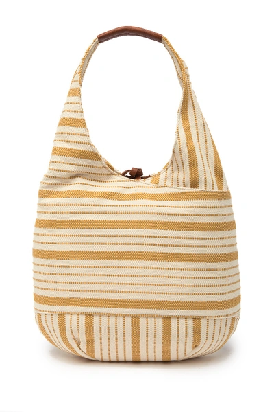 Shop Lucky Brand Mia Woven Hobo In Med Yellow 16