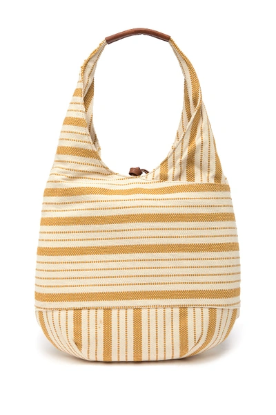 Shop Lucky Brand Mia Woven Hobo In Med Yellow 16