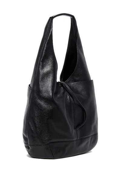 Shop Lucky Brand Mia Leather Hobo In Black 03