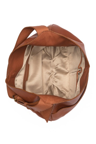 Shop Lucky Brand Mia Leather  Hobo Bag In Walnut 01