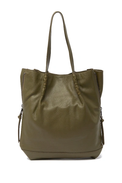 Shop Kooba Bodhi Expandable Leather Tote In 68-olive