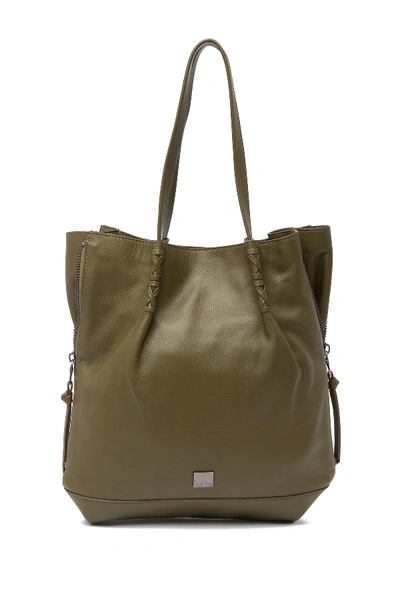 Shop Kooba Bodhi Expandable Leather Tote In 68-olive