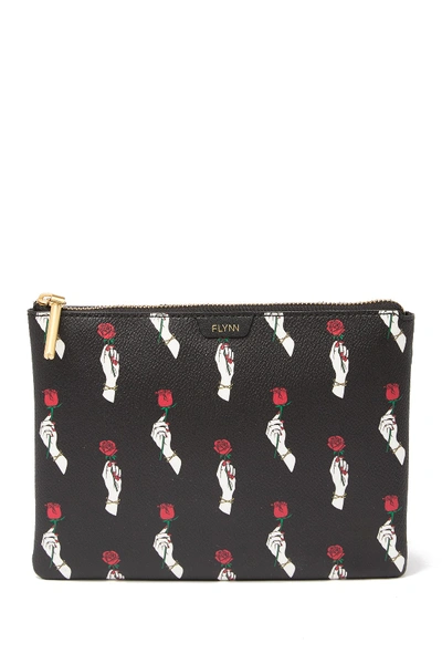 Shop Flynn Madison Printed Zip Pouch In Rosa - Multi