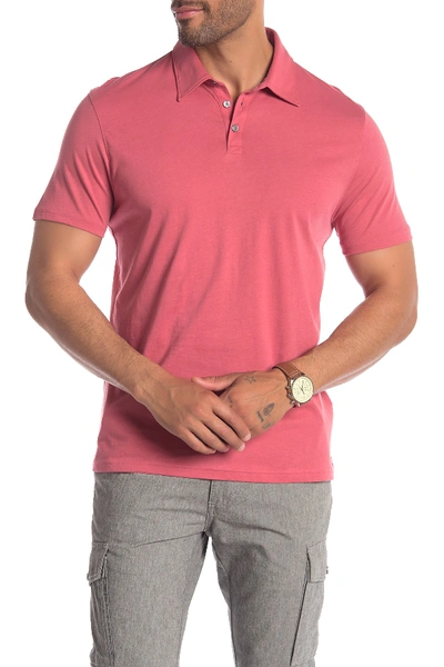 Shop Zachary Prell Knit Cotton Polo Shirt In Faded Red