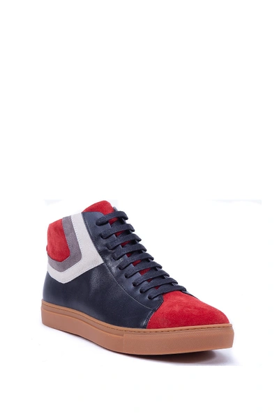 Shop French Connection Grand Leather High Top Sneaker In Black