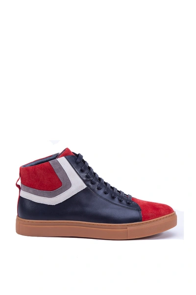 Shop French Connection Grand Leather High Top Sneaker In Black