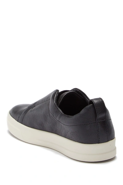 Shop Vince Conway Leather Slip-on Sneaker In Black