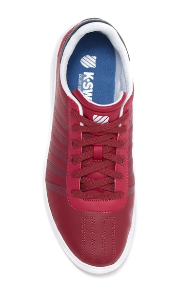 Shop K-swiss Heritage Light Leather Sneaker In Bikingrd/midnitnvy/w