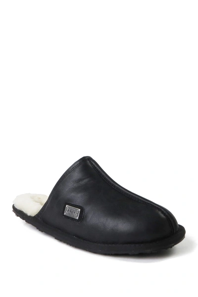 Shop Australia Luxe Collective Closed Mule Genuine Shearling Lined Slipper In Black Leather