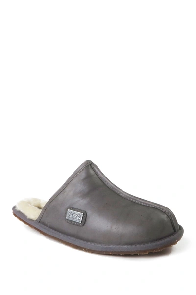 Shop Australia Luxe Collective Closed Mule Genuine Shearling Lined Slipper In Gray Leather