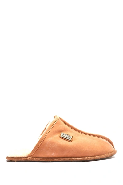 Shop Australia Luxe Collective Closed Mule Genuine Shearling Lined Slipper In Tan Leather