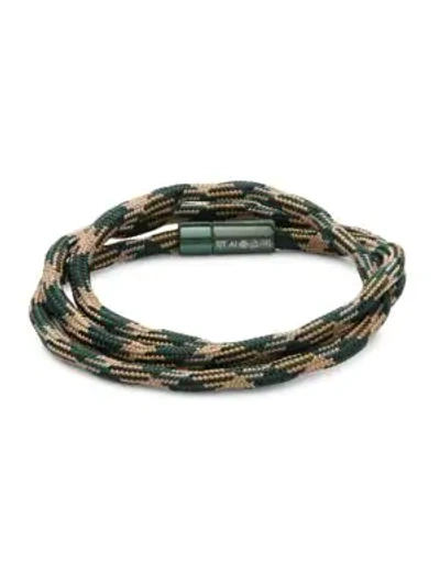 Shop Tateossian Multi-strand Braided Bracelet In Green