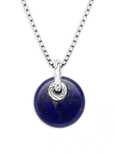 Shop John Hardy Sterling Silver & Lapis Pendant Necklace In Blue