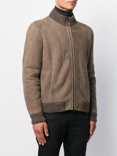 Shop Salvatore Santoro Chamois Leather Jacket In Beige