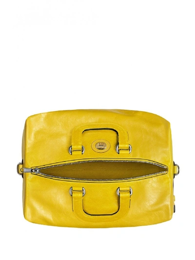 Shop Gucci Leather Tote Bag In Yellow