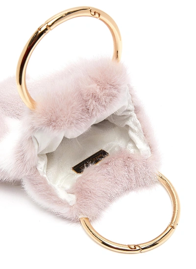 Shop Simonetta Ravizza 'furrsac' Ring Handle Star Print Mink Fur Bag In Pink