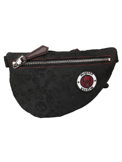 Shop Alexander Mcqueen Skull Motif Belt Bag In Black/burgundy/multi