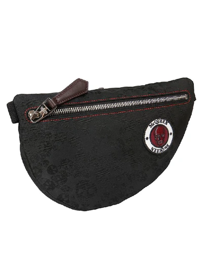 Shop Alexander Mcqueen Skull Motif Belt Bag In Black/burgundy/multi