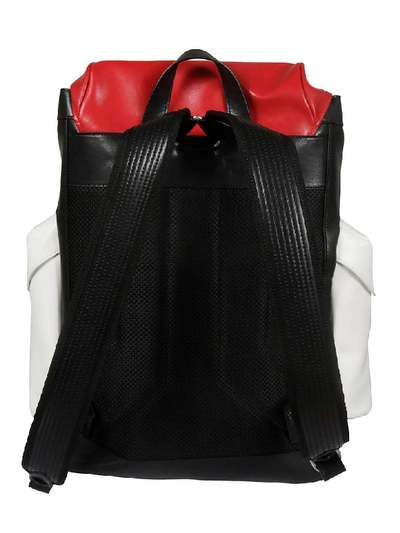 Shop Givenchy Logo Patch Side Pocket Backpack In Red/black/white