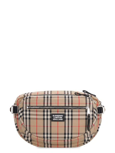 Shop Burberry Cannon Belt Bag With Logo In Beige