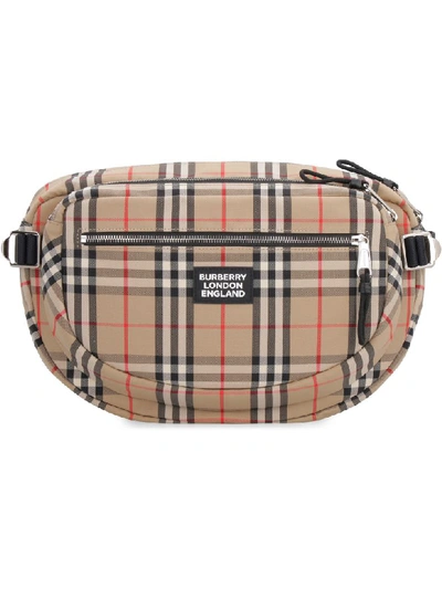 Shop Burberry Cannon Belt Bag With Logo In Beige