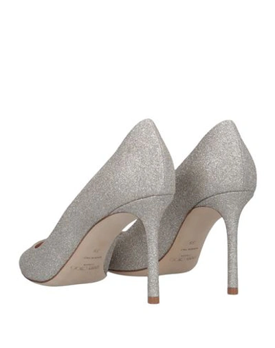 Jimmy Choo Woman Pumps Platinum Size 9.5 Textile Fibers In Platinum