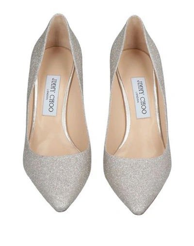 Jimmy Choo Woman Pumps Platinum Size 9.5 Textile Fibers In Platinum