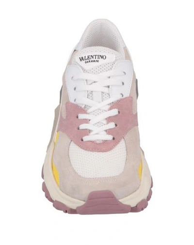 Shop Valentino Garavani Woman Sneakers White Size 6 Soft Leather, Textile Fibers