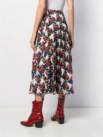 Shop Valentino Printed Silk Skirt