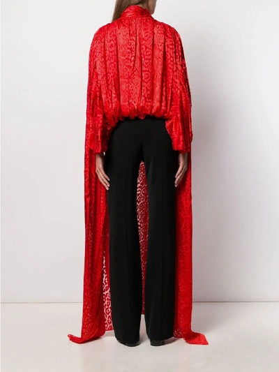 Shop Balenciaga Silk-blend Blouse In Red
