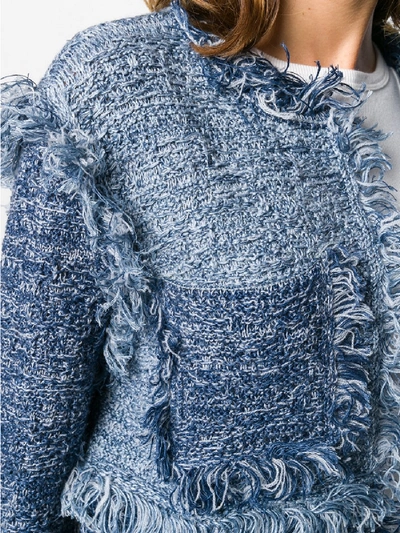 Shop M Missoni Linen Jacket In Blue