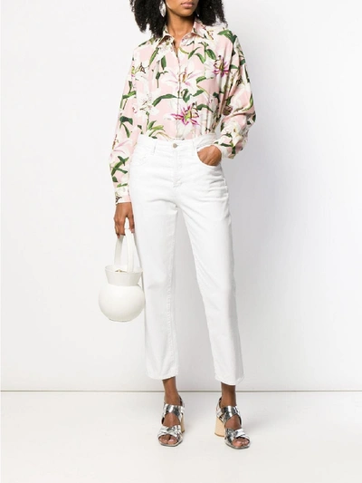 Shop Dolce & Gabbana Flower Print Silk Shirt In Pink